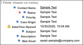 Case page layout for external users