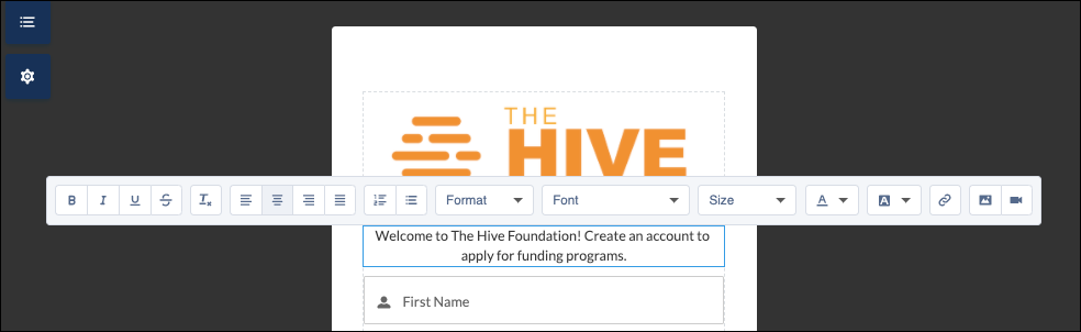 Update welcome message on the registration page