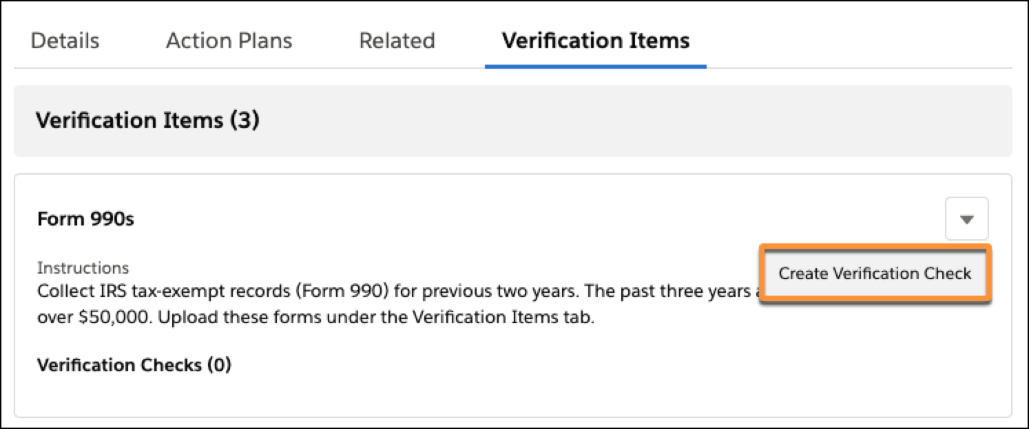 Create Verification Check.