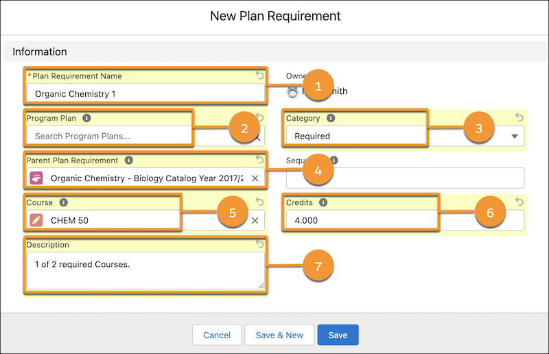 Example of a child Plan Requirement