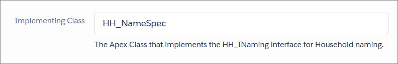Image showing the Implementing Class field.
