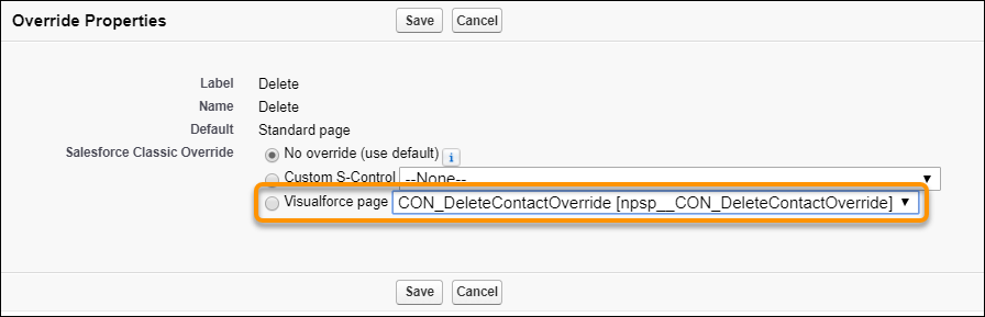 Overriding the Contact Delete button with a Visualforce page