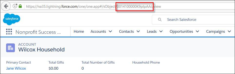 Getting the Salesforce ID from the browser URL