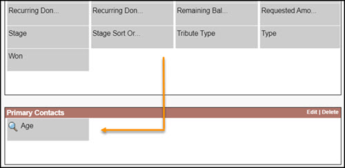 Move the Age field to the new Primary Contacts section
