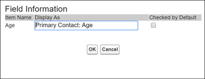 Edit Field Information