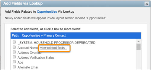 View related fields link