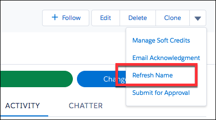 Refresh Name menu item