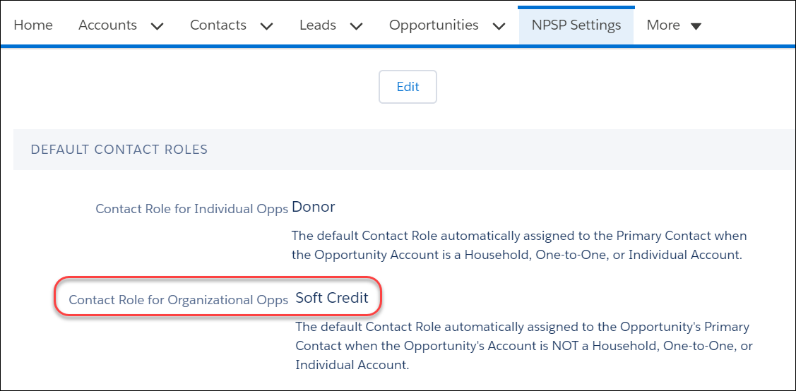 Contact Role for Organizational Opps in NPSP Settings