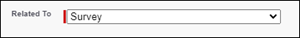 Custom lookup field showing selection of Survey in Related To list
