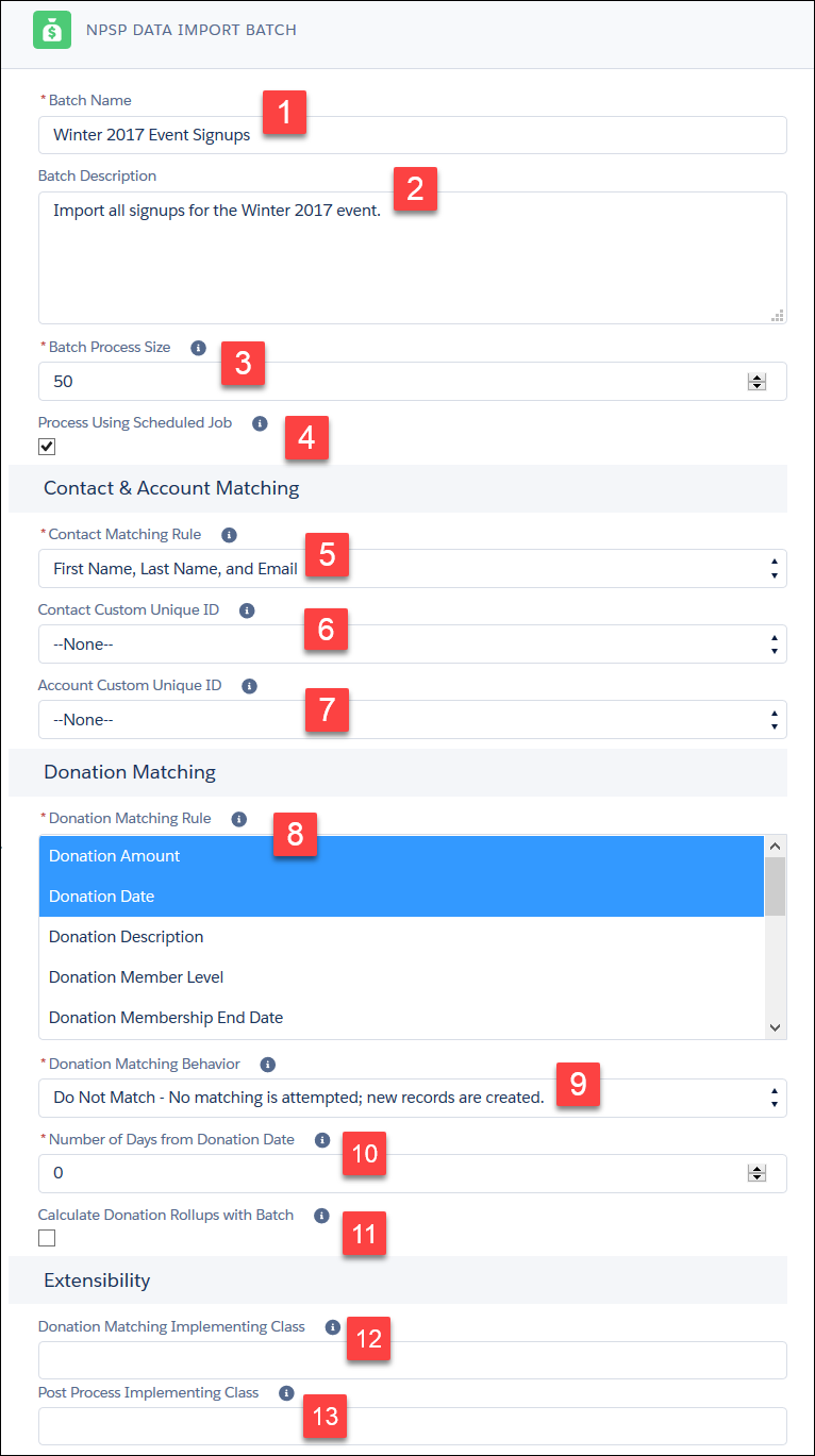 Creating a NPSP Data Import Batch