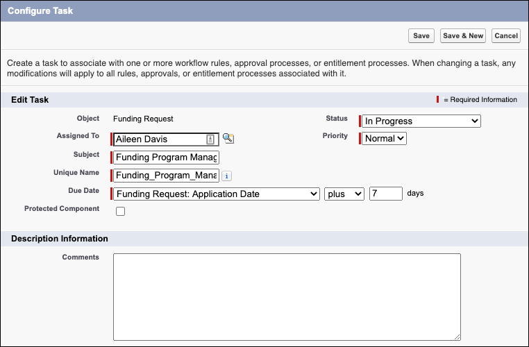 Configure approval task