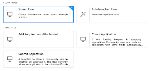 Create a new flow with a template