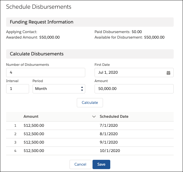 Schedule Disbursements