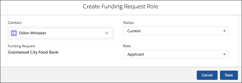 Create Funding Request Role