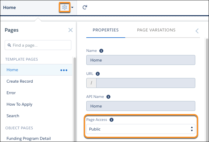 Select Public from Page Access