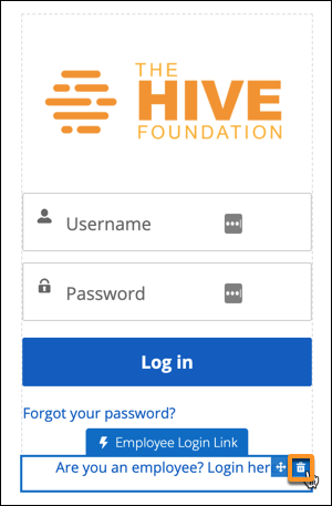 Delete component on the Login page