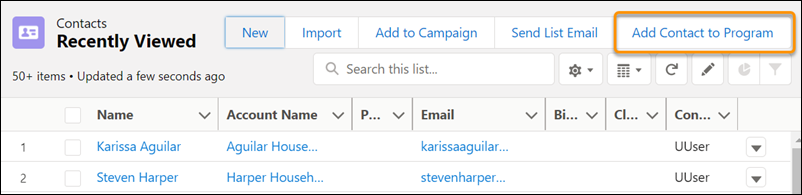Shows the Add Contact to Program button on the Contacts tab