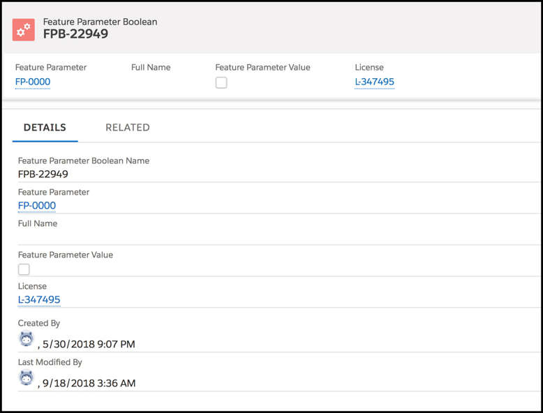 Sample Telemetry record showing Details tab