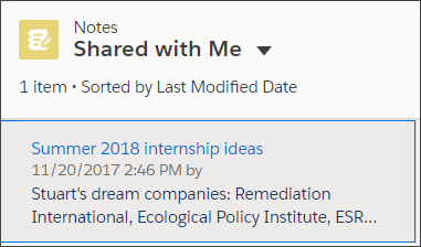 Look in the Notes list view called Shared with Me