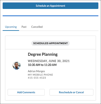 The SSH Appointment Scheduler component
