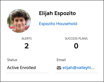 The K-12 Student Snapshot component