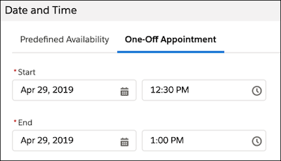 Specify a non-routine appointment time in the One-Off Appointment tab