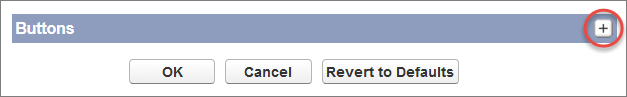Click the plus icon on the Buttons section to show buttons on related list