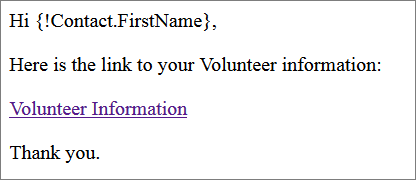 Preview of the HTML email template