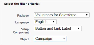 Filter criteria for selecting the items to override