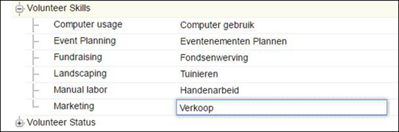 Enter a translation for the picklist value