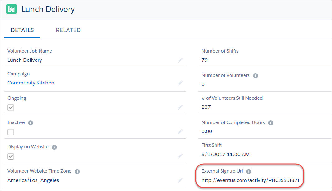 Enternal Signup URL on the Job