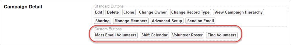Custom Buttons on the Campaign page layout
