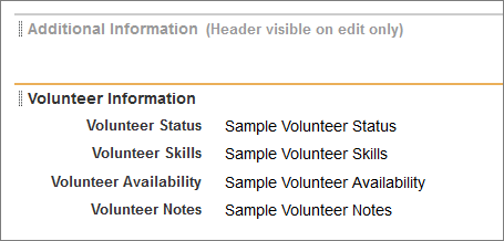 Volunteer fields on the Lead page layout