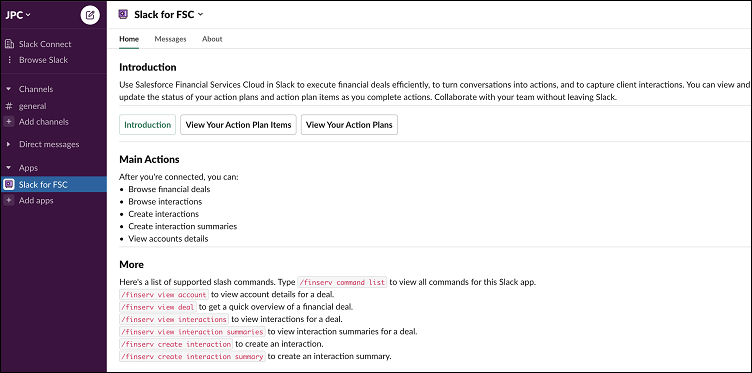 Financial Services Cloud Slack App