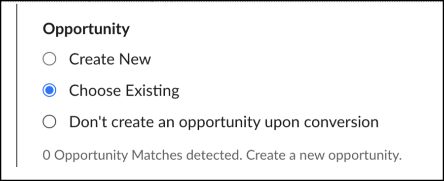 Convert lead opportunity
