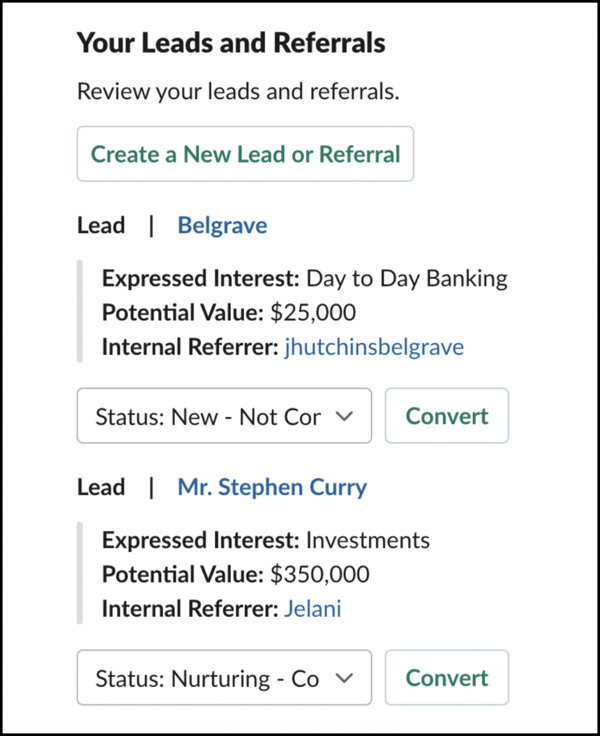 Convert lead button
