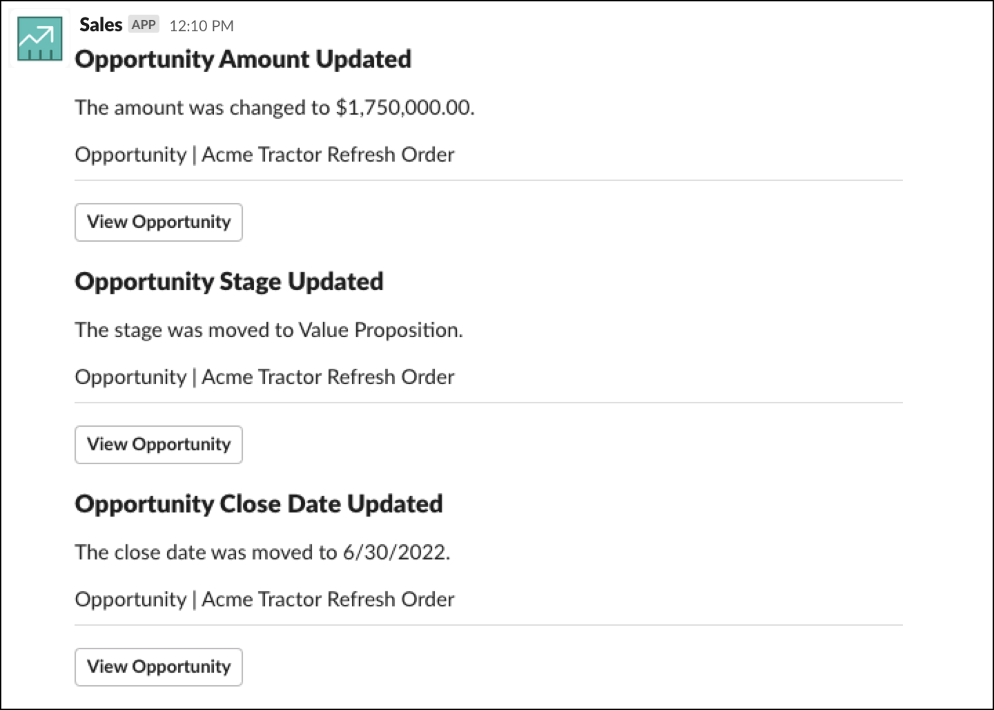 User reminders in the Sales Cloud for Slack app