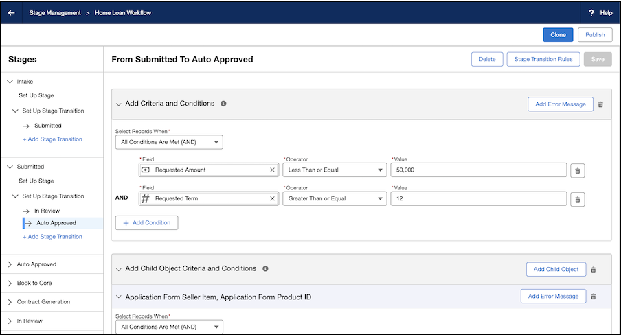 Stage Definition in Stage Management builder.