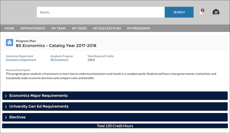 Program Plan record in the portal showing the Program Plan component