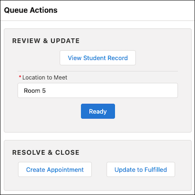 The Queue Actions component