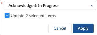 Change the Status value and, if you're updating multiple Alerts, select the multiple update option