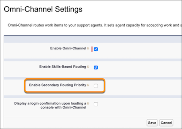 Enable Secondary Routing Priority