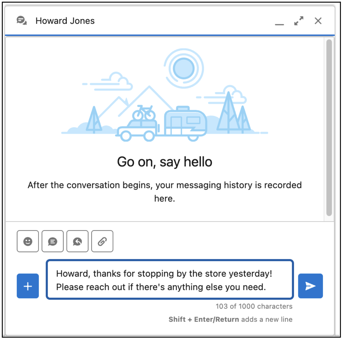 Sendmessage Throw Channel Send a Message to a Customer in an Enhanced Channel
