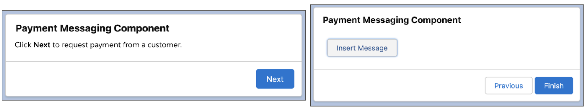 FLow component showing a messaging component