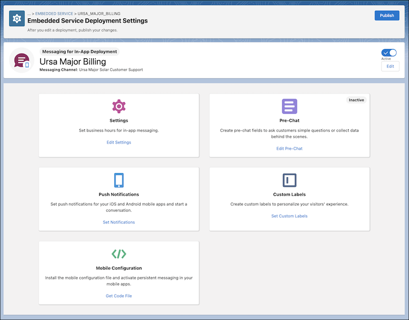 Mobile Deployment Settings.
