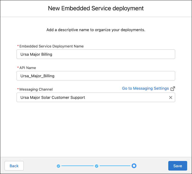 Mobile deployment setup window.