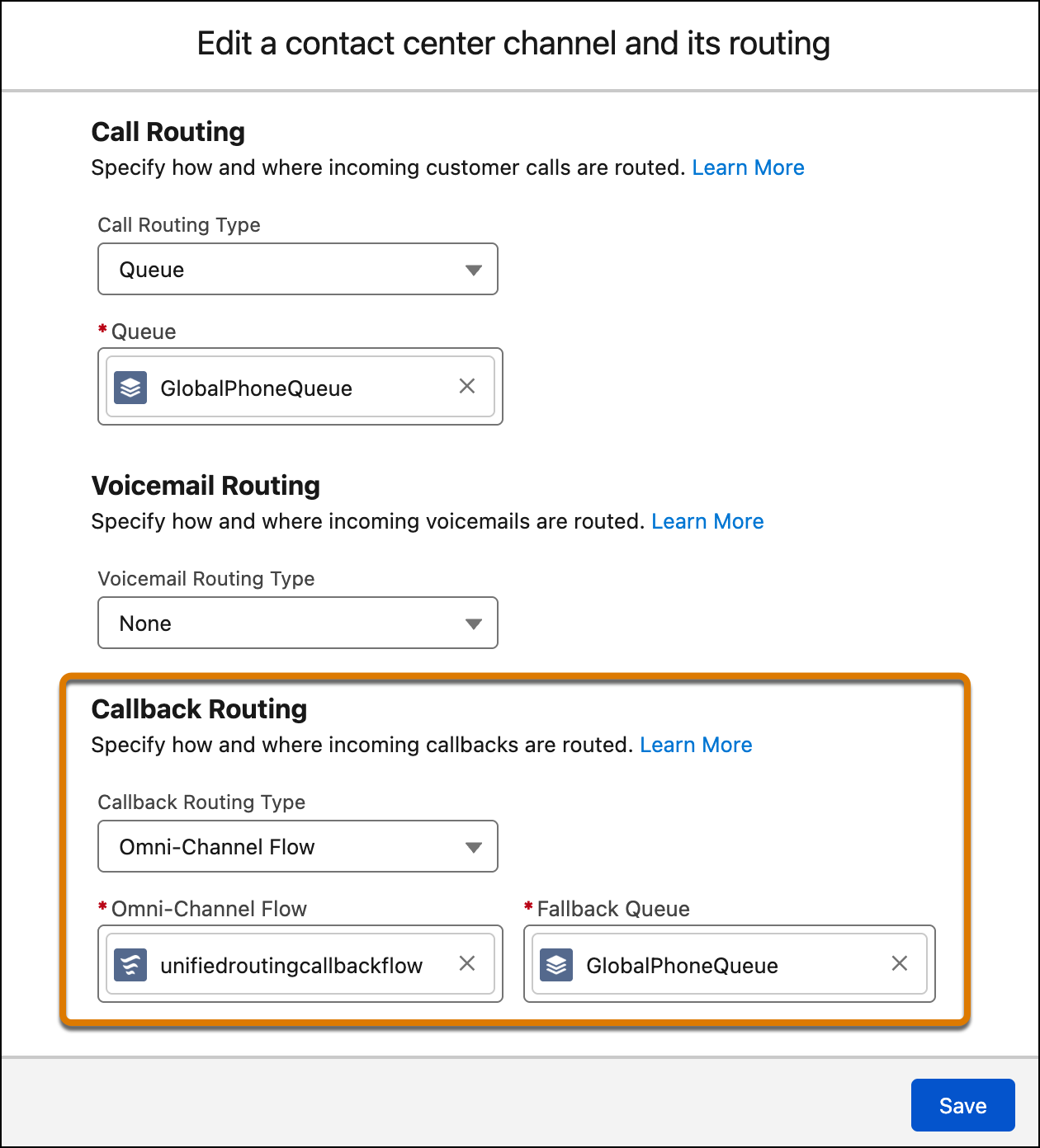 Set Callback Routing for a channel to route callbacks to an Omni-Channel Flow