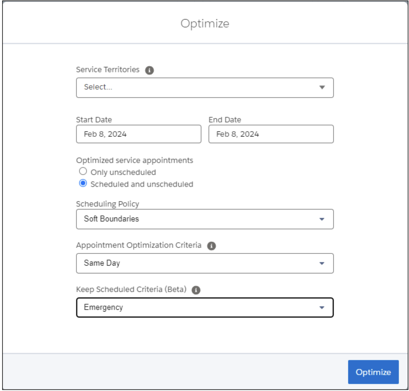 appointment list’s action menu