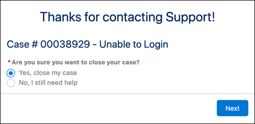 Screen flow to close case.