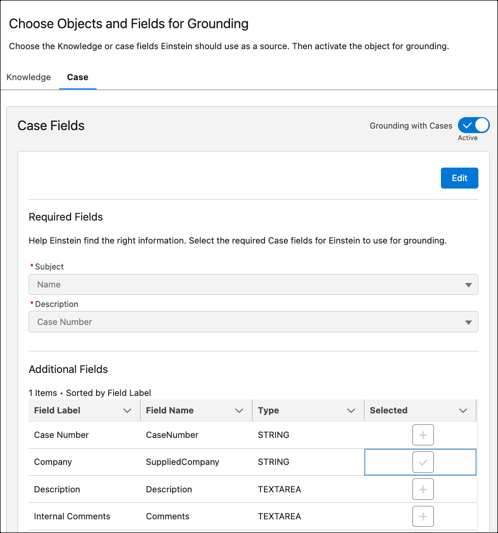 Case field mapping setup